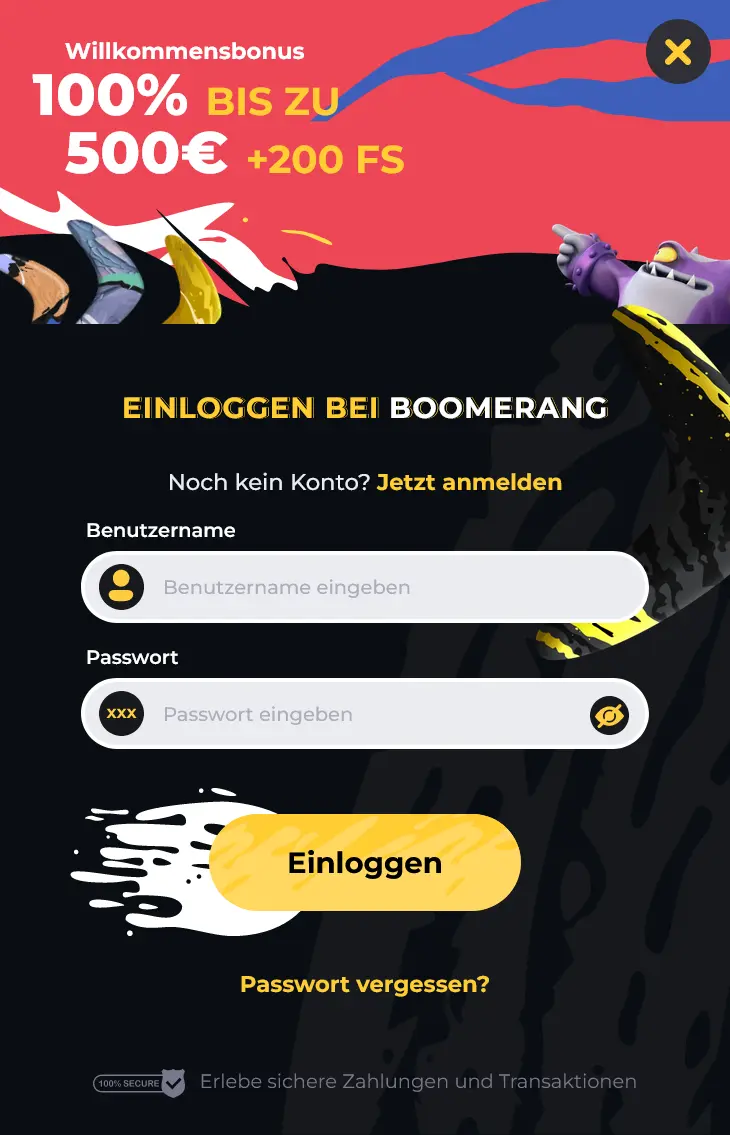 boomerang casino login